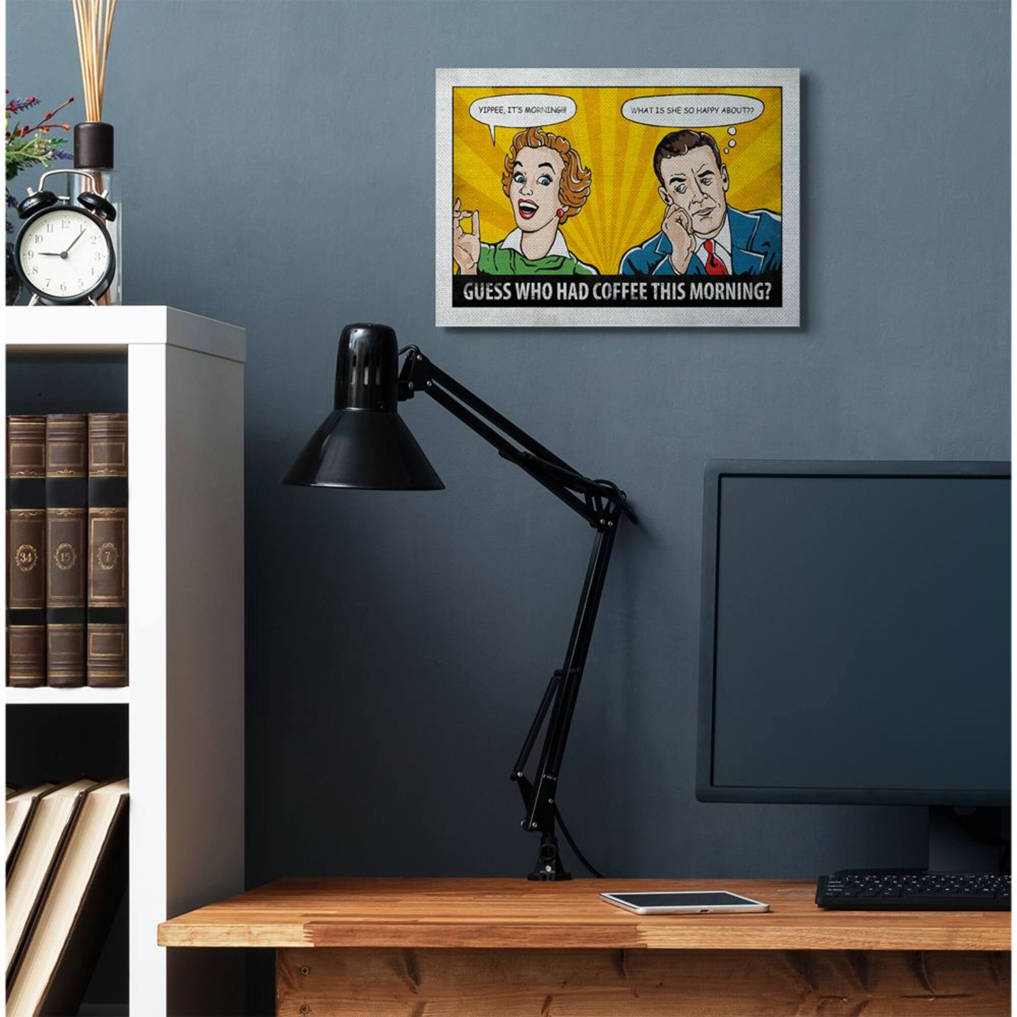 Stupell Industries Morning Coffee Comic Book Canvas Wall Art